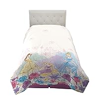 Franco Disney Princess Super Soft Plush Microfiber Reversible Comforter, Twin/Full, (Official) Disney Product