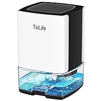 Dehumidifiers for Home 30 OZ Water Tank with Auto-Off, Portable Small Dehumidifier for Room,Bathroom,Bedroom,RV, Closet 500 sq.ft,7 Colors LED Light (White)