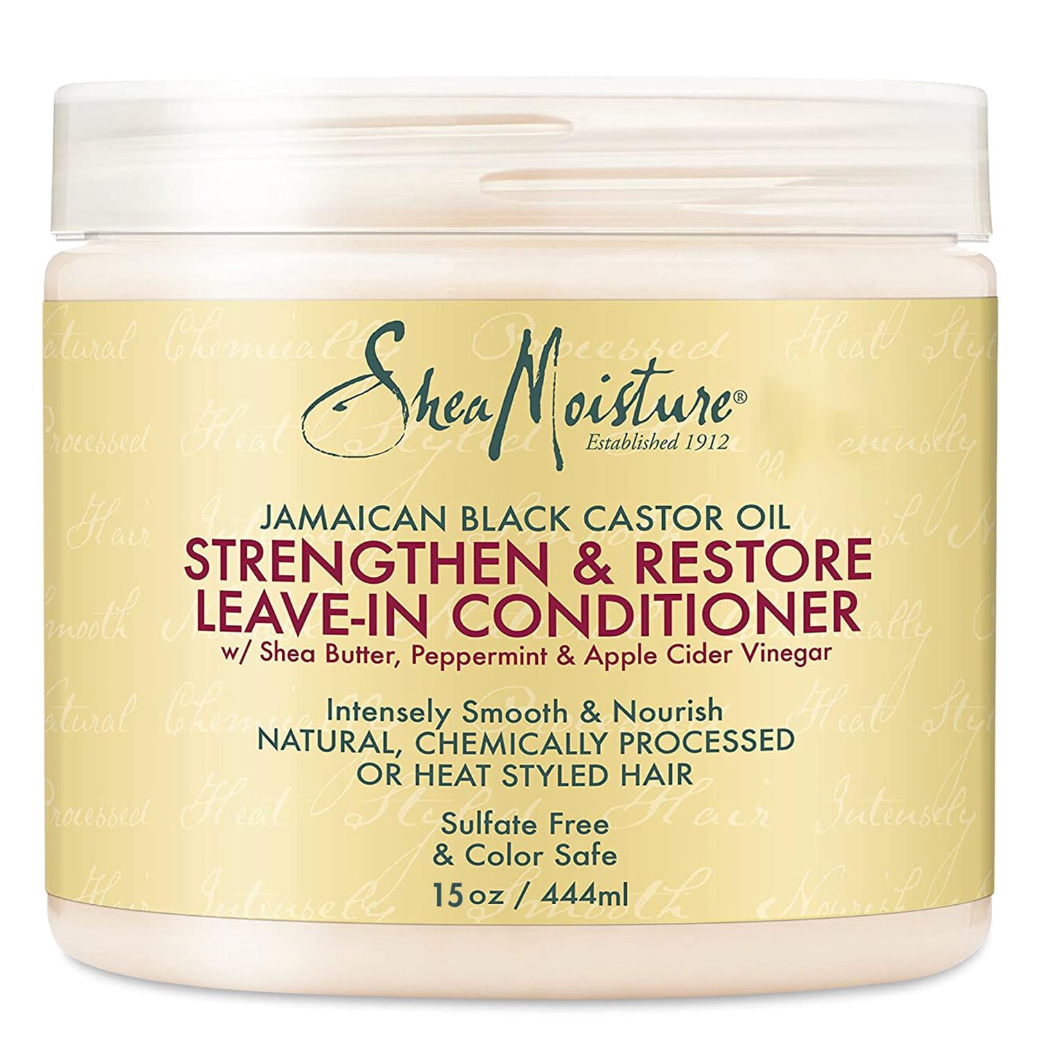 Shea Moisture Leave in Conditioner with Jamaican Black Castor Oil for Hair Growth, Strengthen & Restore, Vitamin E, Curly Hair Products Safe for use on Hair Color, Family Size, 15 Oz