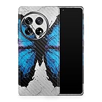 Carbon Fiber Phone Skin Compatible with OnePlus 12 (2024) - Butterfly Splash - Premium 3M Vinyl Protective Wrap Decal Cover - Easy to Apply | Crafted in The USA by MightySkins