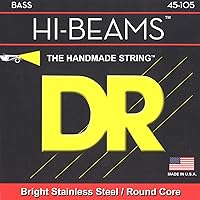 DR Strings HI-BEAMS - Stainless Steel 4-String Bass Guitar Strings, 45-105, Round Core