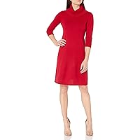 Nine West Womens Cowl Neck Fit And Flare Knit Dress