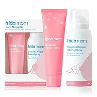 Sore Nipple Set | Cracked Nipple Saline Spray, No-Mess Cream | 2 Piece Set | Breastfeeding Set for New Moms
