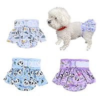 Washable Dog Diapers Female 3 Pack, Reusable Highly Absorbent Dog Diapers, Flexible Puppy Diapers, Leak-Proof Puppy Diapers for Period Heat Incontinence (XS)