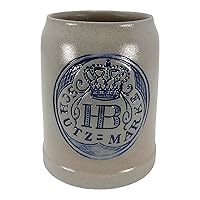 Hofbrauhaus Schutzmarke HB Logo Salt Glazed German Beer Mug .5 L Munich Germany