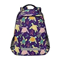 ALAZA Lovely Sea Turtle Color Summer Backpacks Travel Laptop Daypack School Book Bag for Men Women Teens Kids