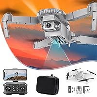 Drone with 4K Camera, HD FPV Camera Remote Control Brushless Motor Drone for Boys Girls with Altitude Hold Headless Mode Start Speed Adjustment (White)