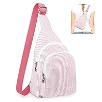 GFU Crossbody Sling Backpack, Lightweight Sling Bag for Women, Crossbody Shoulder Bag, Breathable Seersucker Sling Backpack