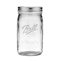 Ball Wide Mouth Quart (32 oz.) Mason Jars with Lids and Bands, for Canning and Storage, 8 Count