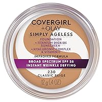 COVERGIRL & Olay Simply Ageless Instant Wrinkle-Defying Foundation, Classic Beige, 0.4 Fl Oz (Pack of 1)