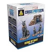 Marvel: Crisis Protocol Icons of Blast Terrain Pack - Enhance Battles with Wakandan Statues & One-Shot Card! Tabletop Superhero Game, Ages 14+, 2 Players, 90 Min Playtime, Made
