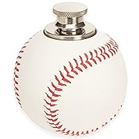 Flask made from Real Baseball Gifts for Men, 1.5oz Stainless Steel, Baseball Coach Gifts for Men (1)