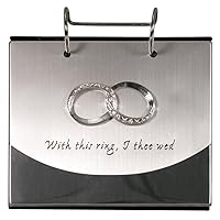 Malden International Designs Wedding Rings With This Ring, I Thee Wed Flip Album Picture Frame, Silver