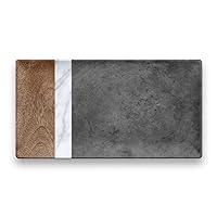 TarHong Marin Mixed Material Carrara & Stone Plank Platter, 17