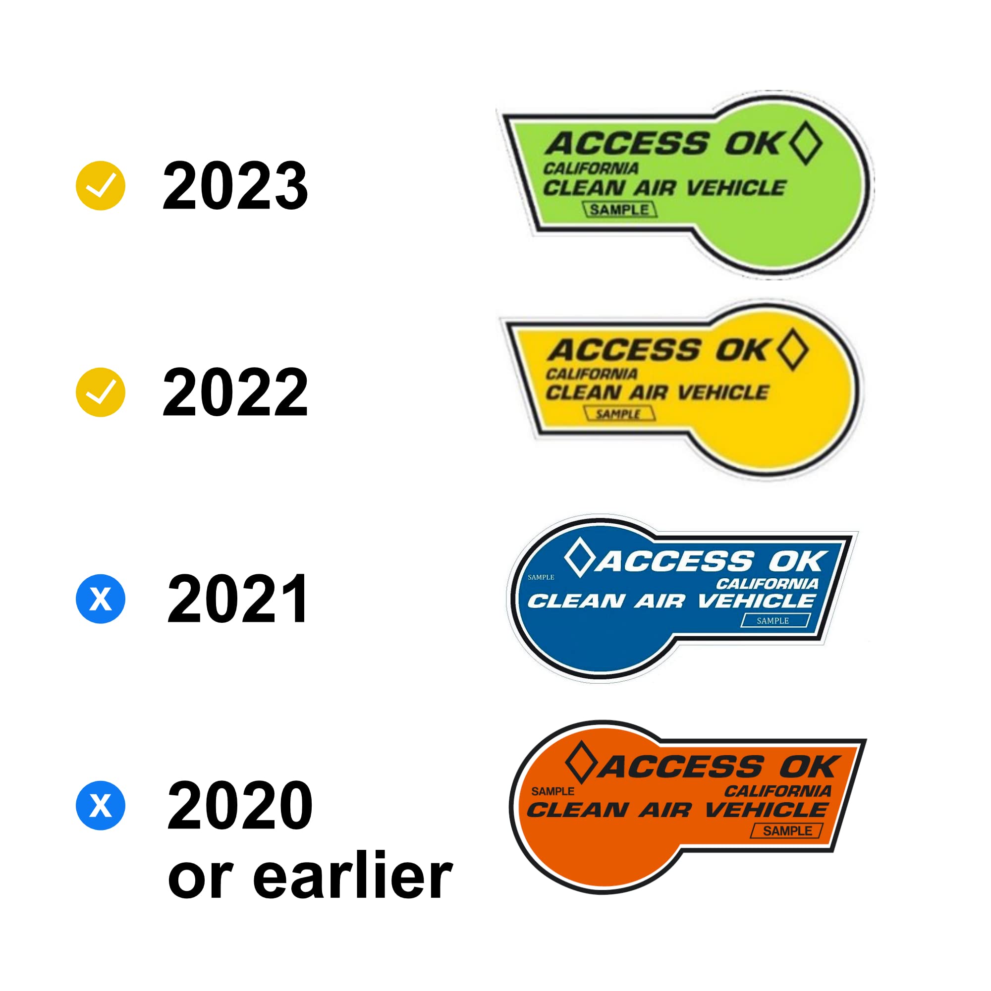 Mua 2022 California HOV Stickers (4pc Set) Compatible with 2023 Green