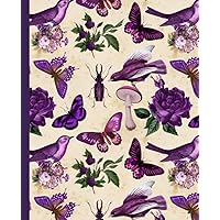 Graph/Grid Paper Composition Notebook: Purple Birds, Butterflies, and Bugs Graph/Grid Paper Composition Notebook 7.5 x 9.25 in, 200 pages book