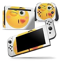 Compatible with Nintendo Switch Console Bundle - Skin Decal Protective Scratch-Resistant Removable Vinyl Wrap Cover - Sour Kiss Friendly Emoticons, Console + Dock + Joy‑Con Bundle