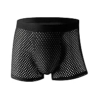 Men's Boxer Briefs Sexy Breathable Underwear Ice Silk Boxers Soft Comfort Underpants Waistband Solid Boxers Panties