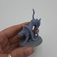 Displacer Beast, Attacking - RPG - Dungeons and Dragons - DND - Pathfinder - Lord of The Ring - Figurine Miniature (Gray/Unpainted)