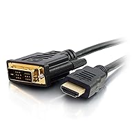 Legrand - C2G DVI to HDMI Cable, DVI-D Male to HDMI Male, Black HDMI Adapter Cable, 1.5 Meter (1.6 Feet) Bi-Directional Adapter Cable, 1 Count, C2G 42513