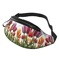 Tulip Scape Printed Fanny Pack For Men Women,Crossbody Waist Bag Pack,Belt Bag With Adjustable Strap For Travel Sports