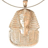 King Tut Necklace | 14K Rose Gold King Tut Pendant with 18