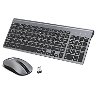 LeadsaiL Wireless Keyboard and Mouse Set, Wireless USB Mouse and Compact Computer Keyboards Combo, QWERTY UK Layout for HP/Lenovo Laptop and Mac