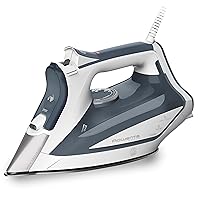 Focus Stainless Steel Soleplate Steam Iron for Clothes Standard 400 Microsteam Holes, Powerful steam blast, Leakproof, Lighweight, 1725 Watts Portable, Ironing, Garment Steamer, Blue DW5280