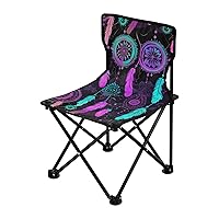 Rainbow Colorful Dream Catcher Folding Portable Camping Chairs for Men and Women Lightweight Travel Chairs Ergonomically Designed Fishing Chair for Picnic Camp Travel