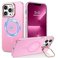 BENTOBEN for iPhone 13 Pro Max Magnetic Phone Case [Compatible with MagSafe] Kickstand Design Shockproof Protective Bumper Drop Protection Girl Women Boy Men iPhone 13 Pro Max Phone Cover, New Pink