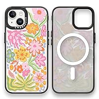 Magnetic for iPhone 13 Magsafe Case Cute Aesthetic - Durable Fashion Funny Phone Case - Girly Passion Flower Pattern Print Cover Design for Woman Girl 6.1 inches Black