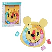 Just Play Disney Wooden Toys Winnie the Pooh Puzzle Clock, Preschool Learning and Education, Officially Licensed Kids Toys for Ages 2 Up, Amazon Exclusive