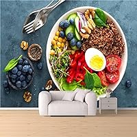 bowl dinner boiled egg chickpea fresh tomato sweet pepper cucumber Peel and Stick Wallpaper Removable Self-Adhesive Large Wallpaper Roll Wall Mural Sticker Home Decor for Living Room Bedroom