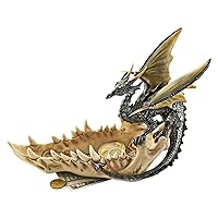 Design Toscano QS91305 Jaw of the Dragon Offering Dish Gothic Statue, 9 Inch, Polyresin, Full Color
