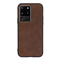 Soft Suede TPU Frame Phone Case for Samsung Galaxy Note 20 Ultra 10 Pro Lite 9, Lens Protection Shockproof Luxury Back Cover(Brown,Note 10 Pro)
