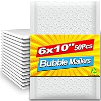 Bubble Mailers 6x10 Inch 50 Pack, Waterproof Thick Padded Envelopes, Self Seal Bubble Envelopes, Envelope Mailing Bags for Small Business, Shipping, Mailing, Boutique Packaging