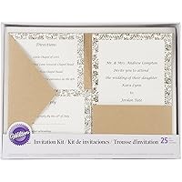 Wilton 1008-8956 Kraft Pocket Invitation Kit for Wedding, 25-Pack