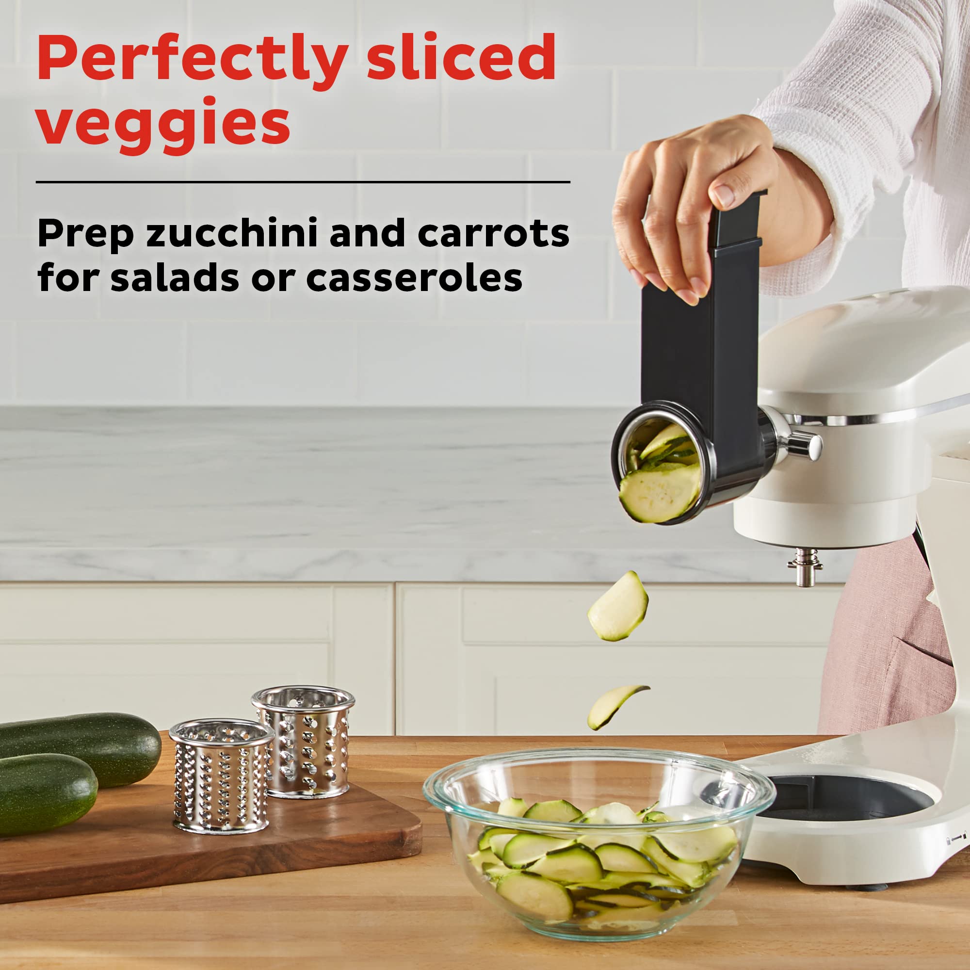 Instant Pot Slicer/ Shredder Attachment for Instant Stand Mixer Pro, Includes 2 Shredding Blades, Slicing blade, Food Pusher and Feeder Housing, Vegetable Chopper, Cheese Grater Attachment