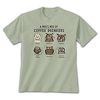 Hoo's Hoo of Coffee Drinkers - Med T-Shirt Stonewashed Green, Owl Gift Apparel