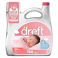 Dreft Stage 1 Newborn Baby Liquid Laundry Detergent, Gentle on Sensitive Skin, HE Compatible, 114 loads