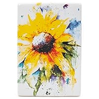 DEMDACO Dean Crouser Sunflower Watercolor Yellow 6 x 4 Ceramic Stoneware Decorative Sign Plaque