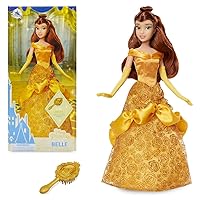 Disney Store Official Princess Belle Classic Doll for Kids, Beauty and The Beast, 11 ½ Inches, Includes Evening Gloves, Brush, Fully Posable Toy in Glittering Outfit - Suitable for Ages 3+ Toy Figure