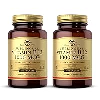 SOLGAR Sublingual Vitamin B12 1000 mcg - 250 Nuggets, Pack of 2 - Non-GMO, Vegan, Gluten Free, Dairy Free, Kosher, Halal - 500 Total Servings