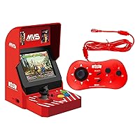 UNICO SNK MVS Mini Home Arcade and Red Controller, 45 Pre-Loaded Classic SNK NeoGeo Games: The King of The Fighters/Metal SLUG and More, Built-in 3.5” LCD Screen, 720P HDMI Output