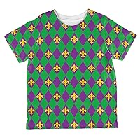 Mardi Gras Fleur De Lis All Over Toddler T Shirt Multi 6T