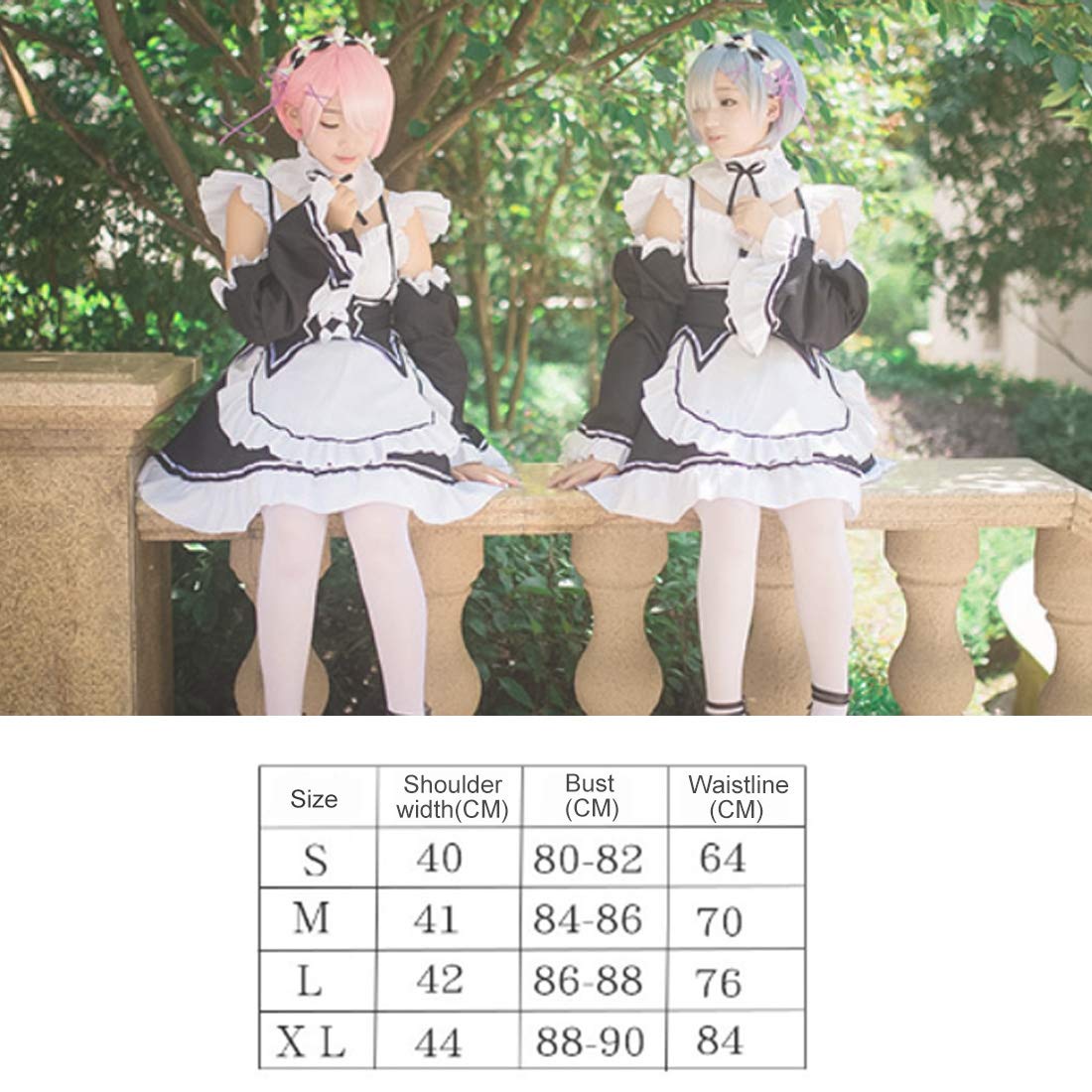 Mua WEERUN Re: Zero Ram Rem Anime Cosplay Costume Set, Re: Zero kara  Hajimeru Isekai Seikatsu Anime Cosplay Maid Outfit Dress Costume for Girl  Woman - XL trên Amazon Anh chính hãng