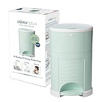 Diaper Dekor Plus Hands-Free Diaper Pail | Soft Mint | Easiest to Use | Just Step – Drop – Done | Doesn’t Absorb Odors | 20 Second Bag Change | Most Economical Refill System |Great for Cloth Diapers