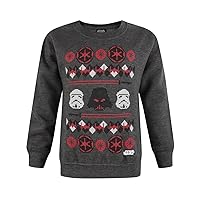 STAR WARS Darth Vader Sweatshirt Boys Kids Fair Isle Christmas Jumper