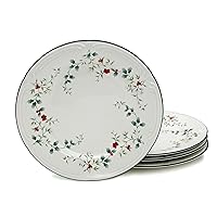Pfaltzgraff Winterberry 10-1/2-Inch Dinner Plates, Set of 4, White