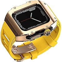 49mm Mod Kit Stainless Steel Watch Case & Rubber Band，For Apple Watch Ultra，Titanium Frame Soft Sport Watch Strap And Metal Buckle Rm Style Watch Accessories for Men Women